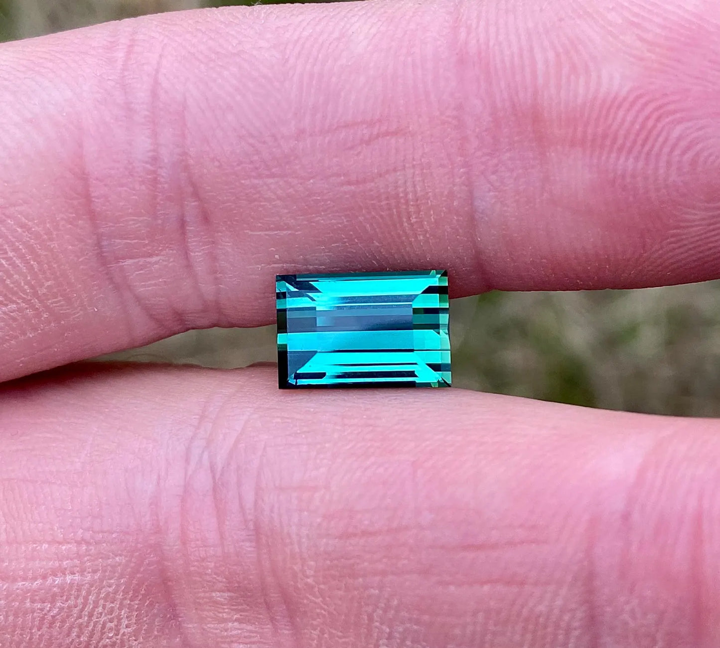 Lagoon Tourmaline 3.97 Ct., natural loose Gemstone, Rectangle cut, Origin Congo , Certificate GFCO