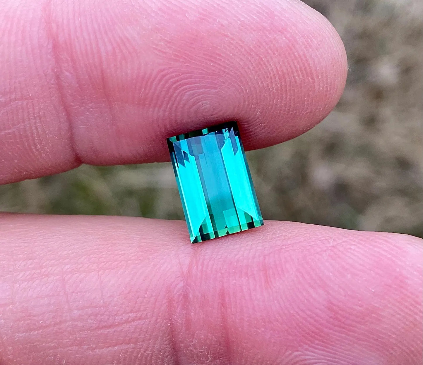 Lagoon Tourmaline 3.97 Ct., natural loose Gemstone, Rectangle cut, Origin Congo , Certificate GFCO