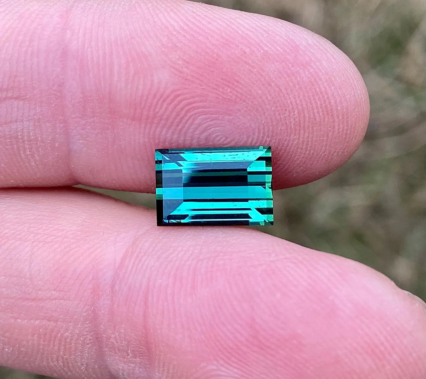 Lagoon Tourmaline 3.97 Ct., natural loose Gemstone, Rectangle cut, Origin Congo , Certificate GFCO