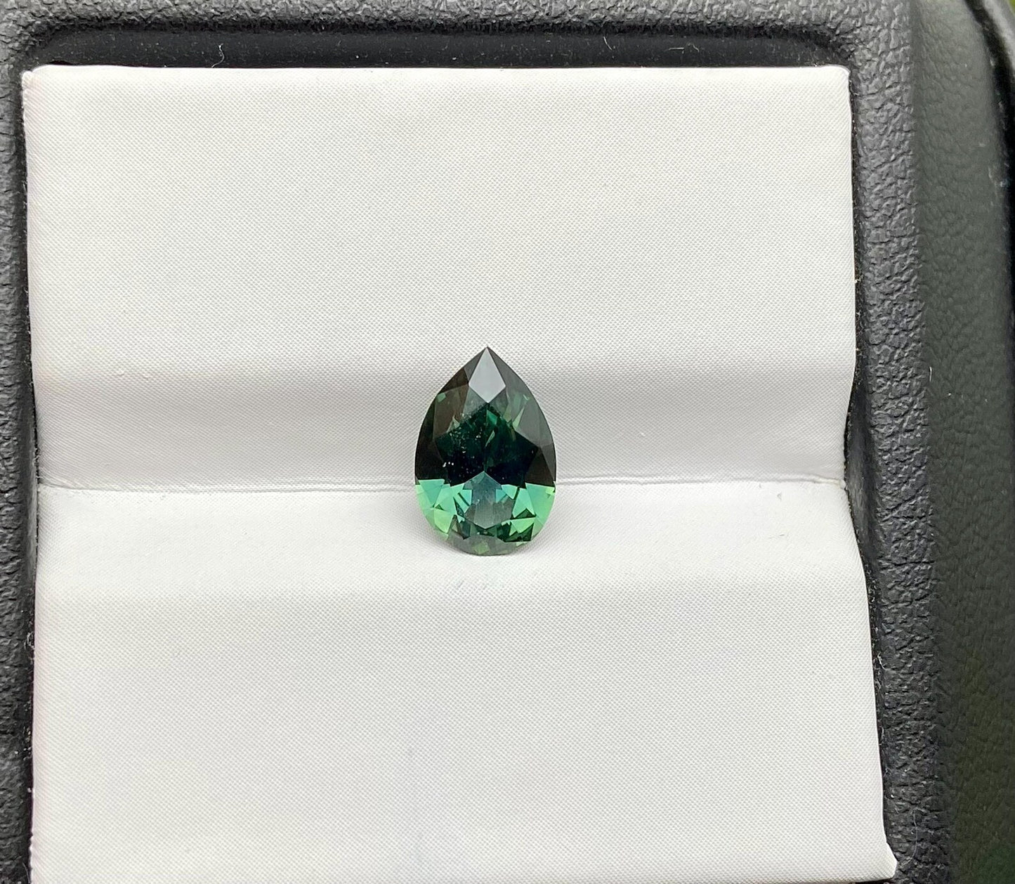 Teal Sapphire 1.25Ct natural Loose gemstone, pear cut, Origin Kenya