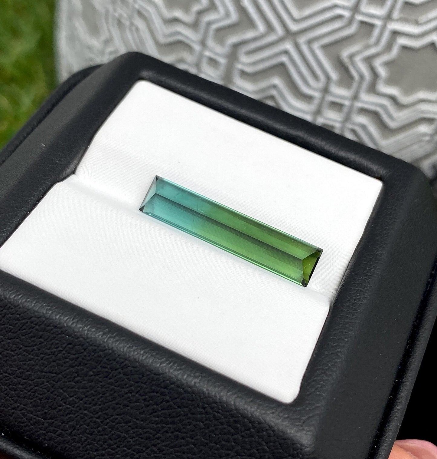Tourmaline 4.20Ct Blue-Green, baguette, 22.2x5x4mm, Afghanistan