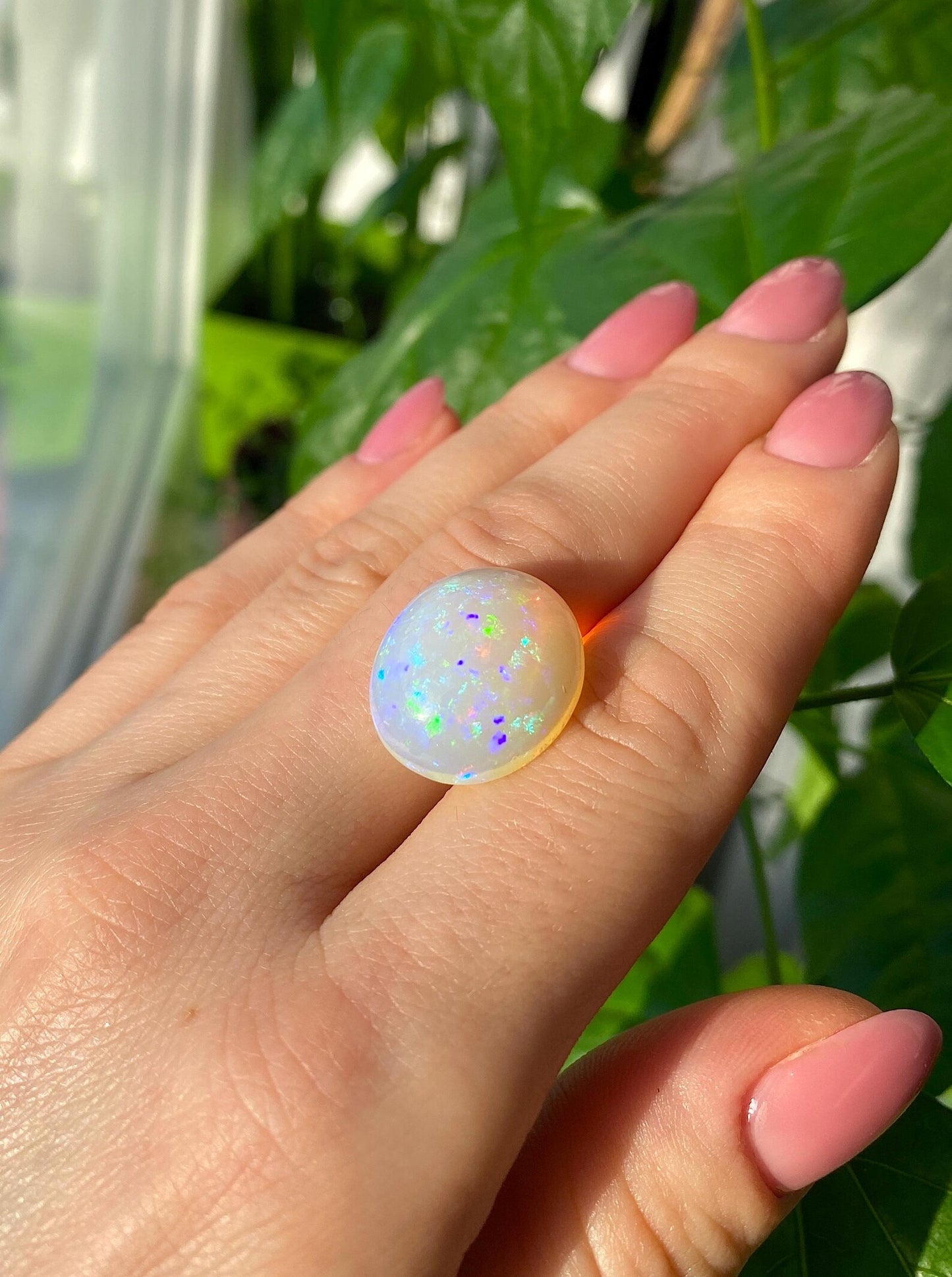 Opal Ethiopian 13.09Ct natural gemstone, Oval cabochon, 20.07x17.39x8.46mm, Ethiopia, GFCO certified