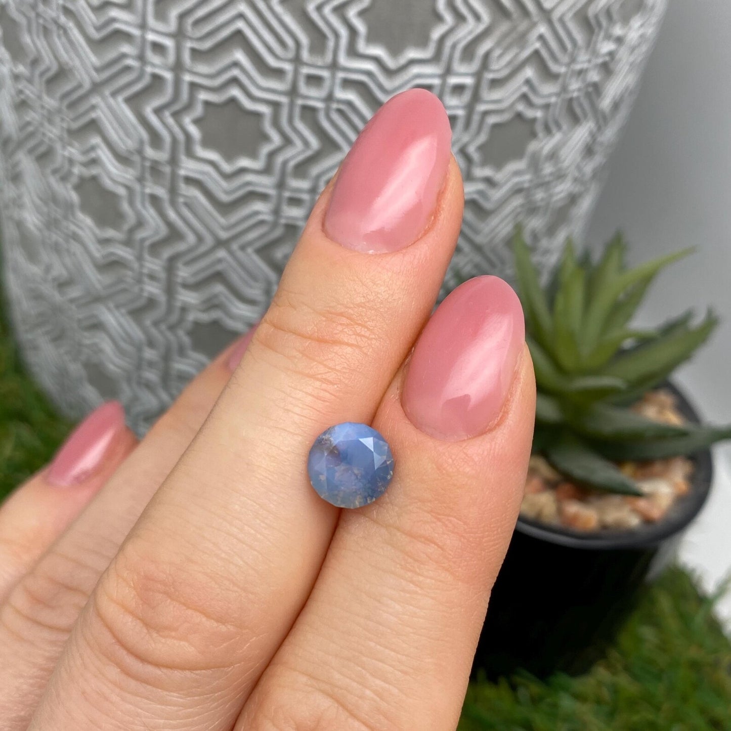 Sapphire Golden Blue 2.35Ct natural Unheated gemstone, Round Brilliant cut, Kenya