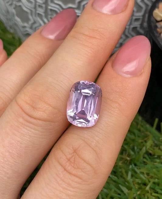 10.50Ct Natural Kunzite gemstone,14.2x10.4x9mm, cushion cut, Afghanistan