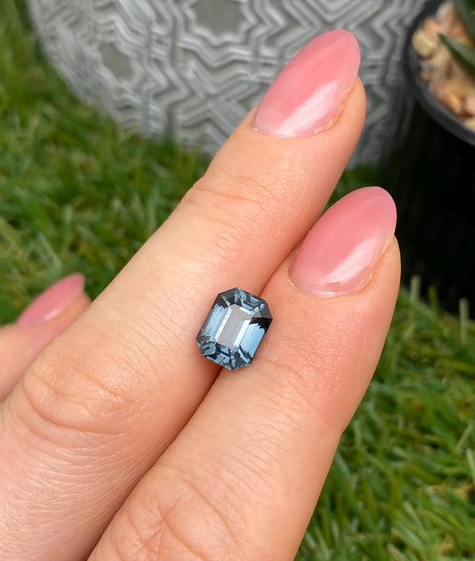 Spinel Blue natural gemstone 2.89Ct, Octagon cut, Origin Tanzania, GFCO