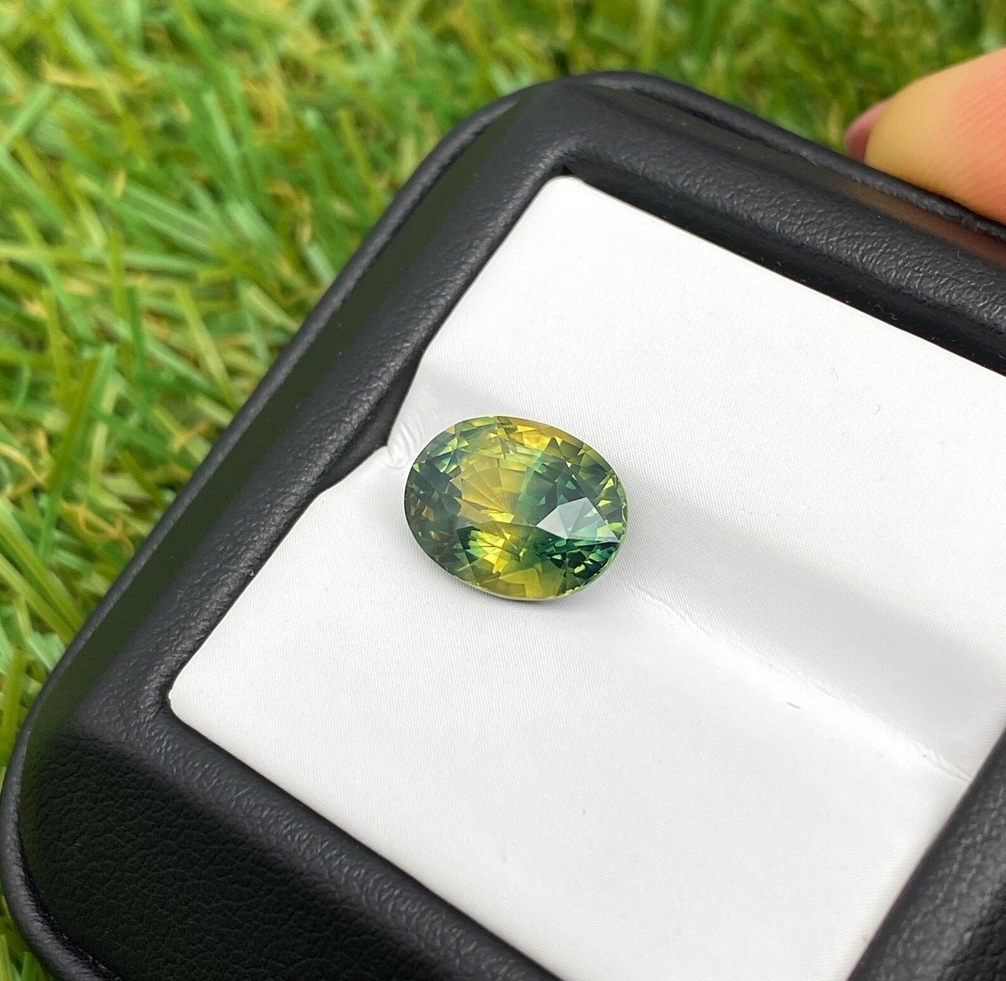Sapphire Bi-color 5.46Ct natural Unheated gemstone, Oval cut, Madagascar , Certificate GIA