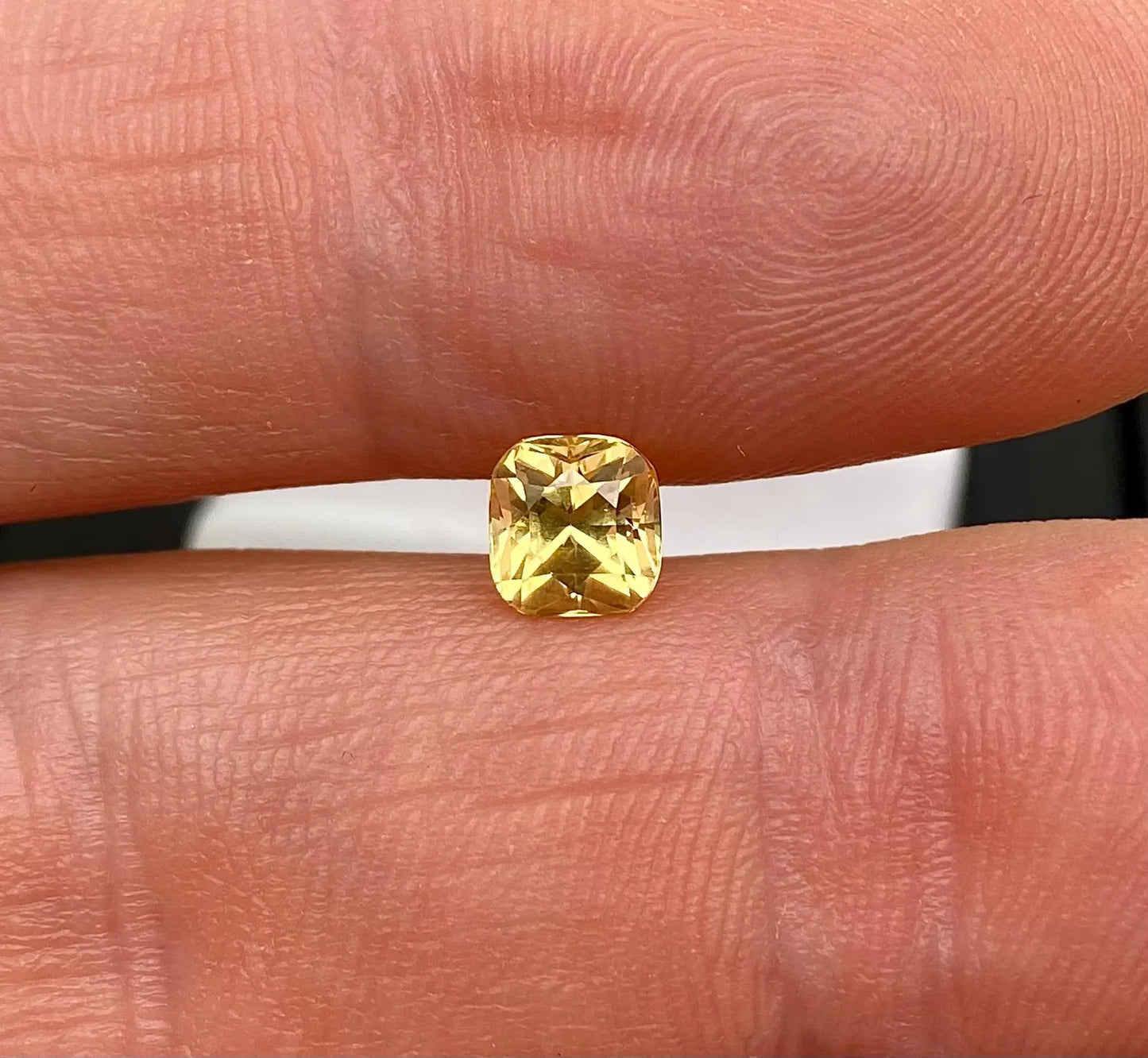 Sapphire 1.34 Ct., Yellow loose gemstone, cushion cut, certificate AGL