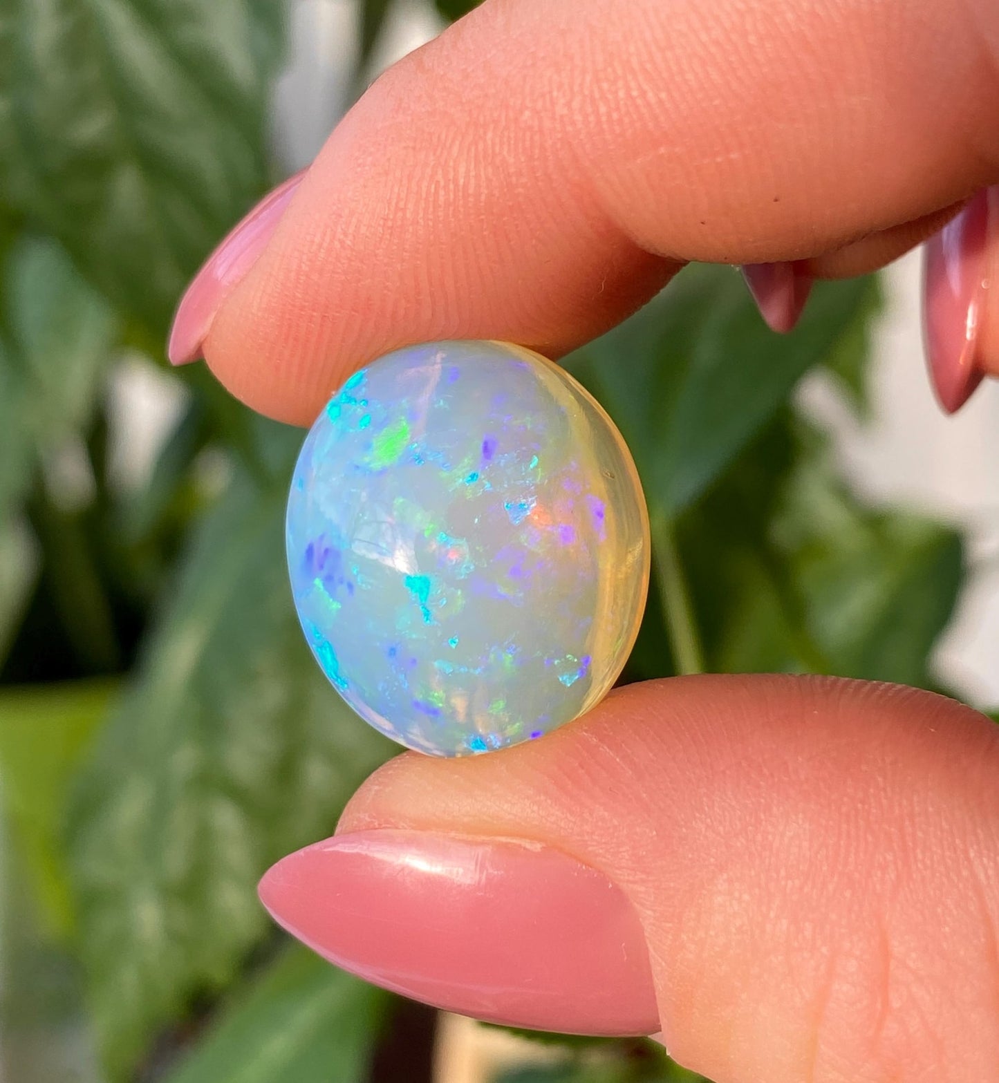 Opal Ethiopian 13.09Ct natural gemstone, Oval cabochon, 20.07x17.39x8.46mm, Ethiopia, GFCO certified