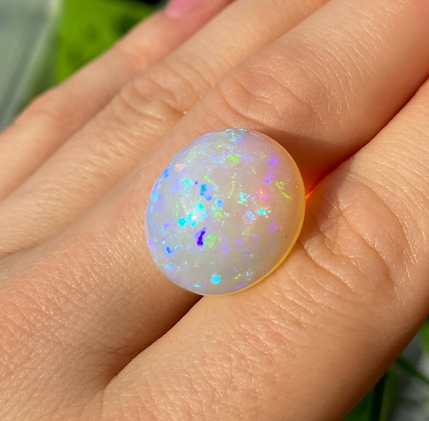 Opal Ethiopian 13.09Ct natural gemstone, Oval cabochon, 20.07x17.39x8.46mm, Ethiopia, GFCO certified
