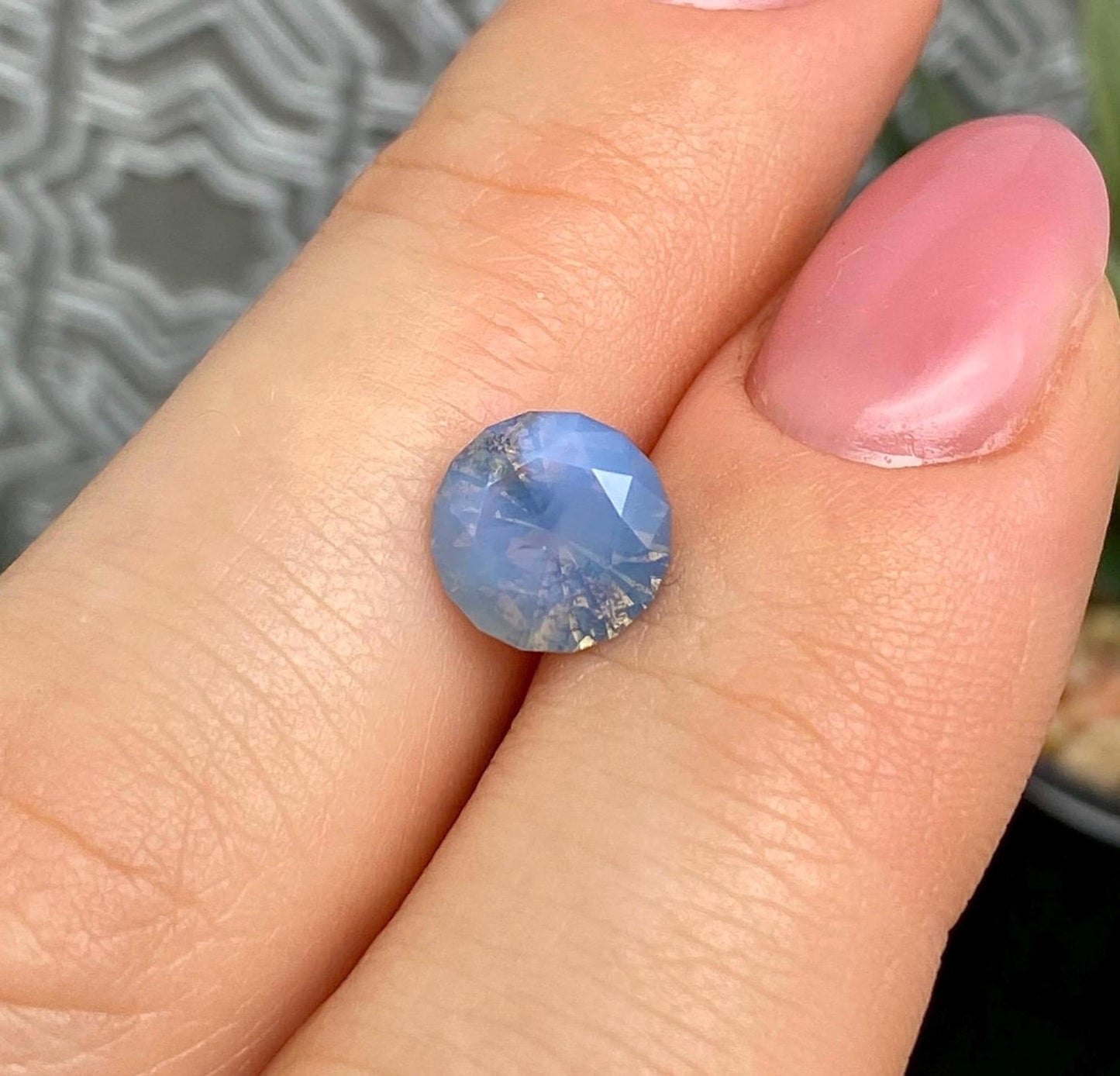 Sapphire Golden Blue 2.35Ct natural Unheated gemstone, Round Brilliant cut, Kenya