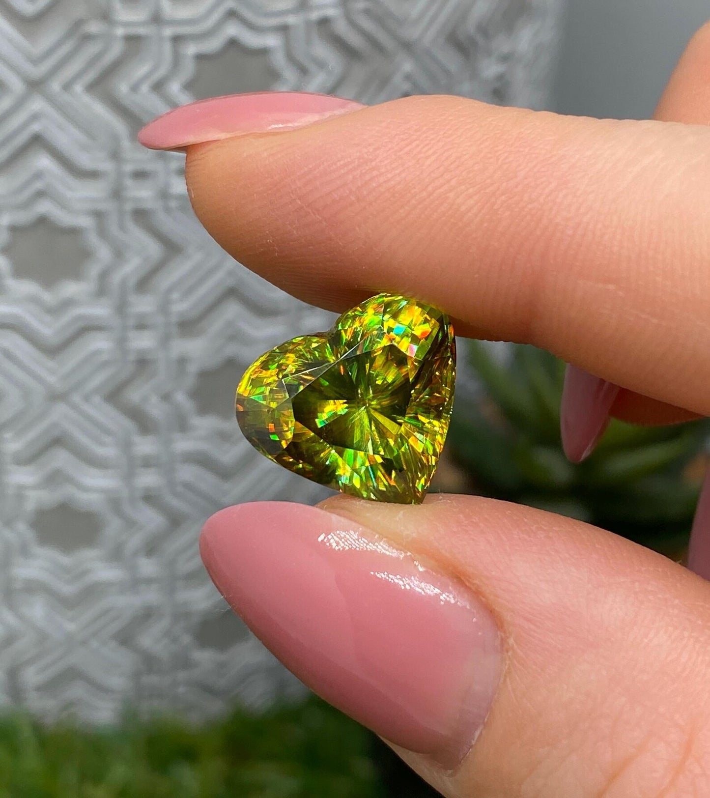 Sphene 11.18Ct natural gemstone, Heart cut, Madagascar, Certified AGL