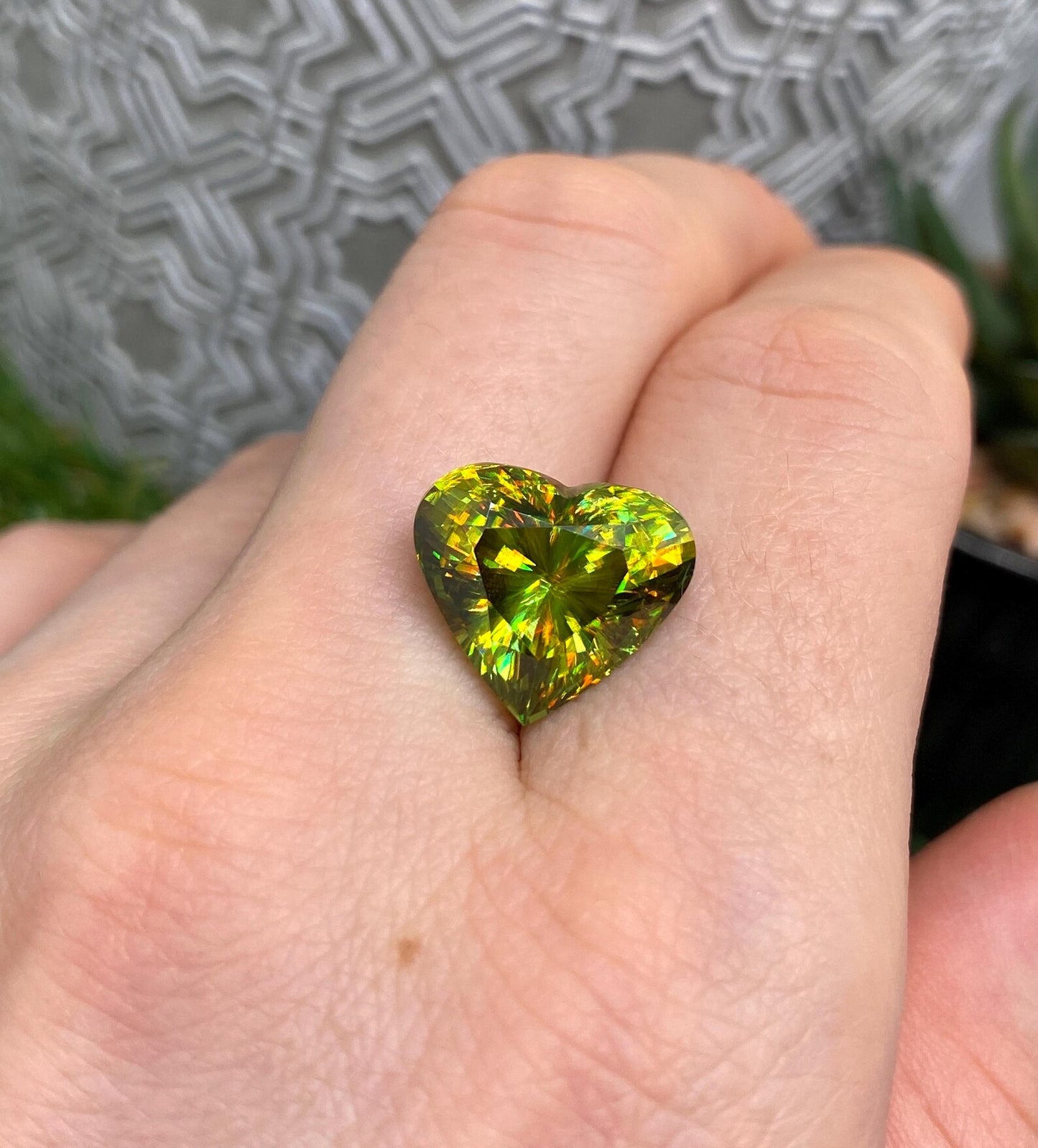 Sphene 11.18Ct natural gemstone, Heart cut, Madagascar, Certified AGL