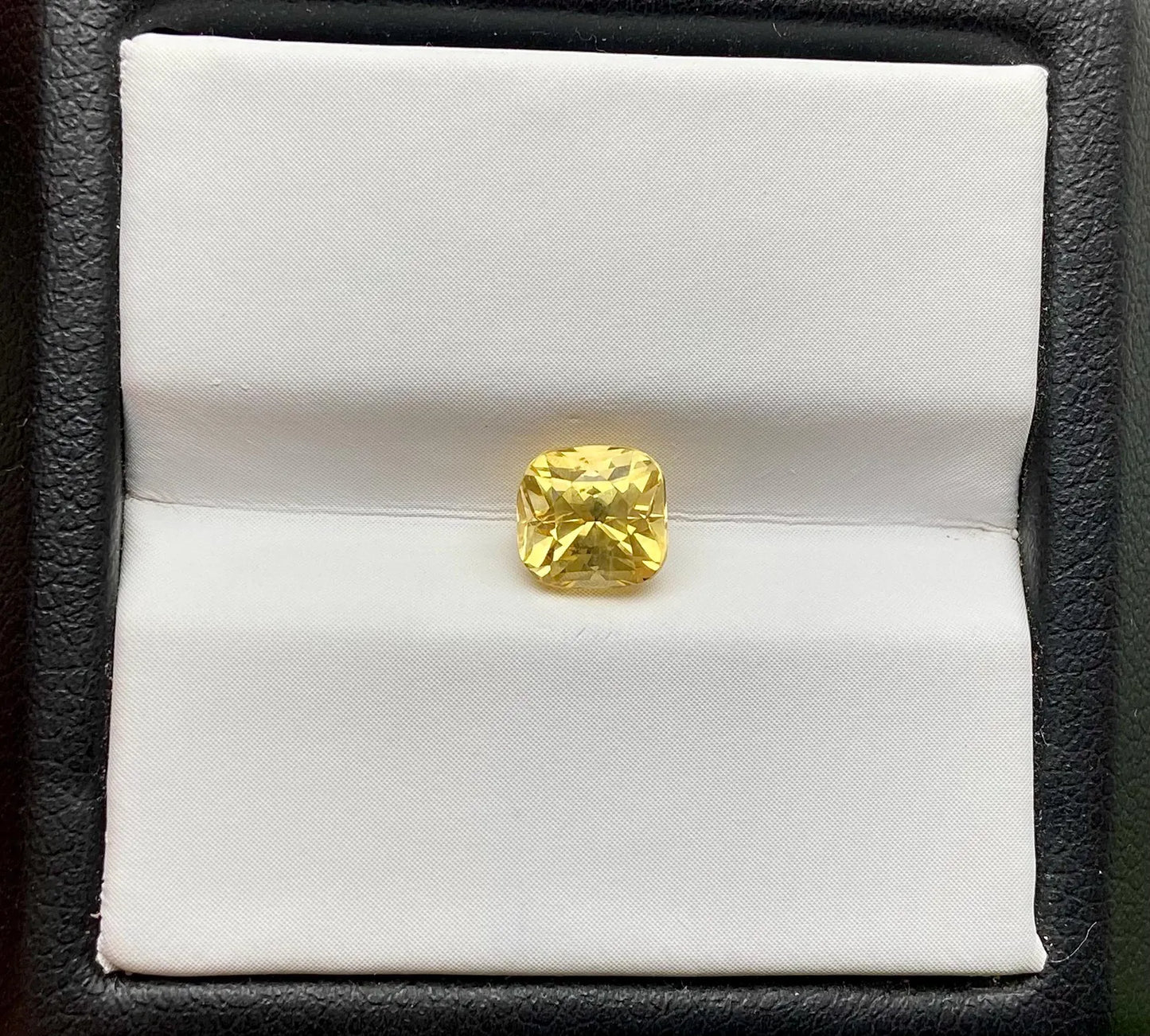 Sapphire 1.34 Ct., Yellow loose gemstone, cushion cut, certificate AGL