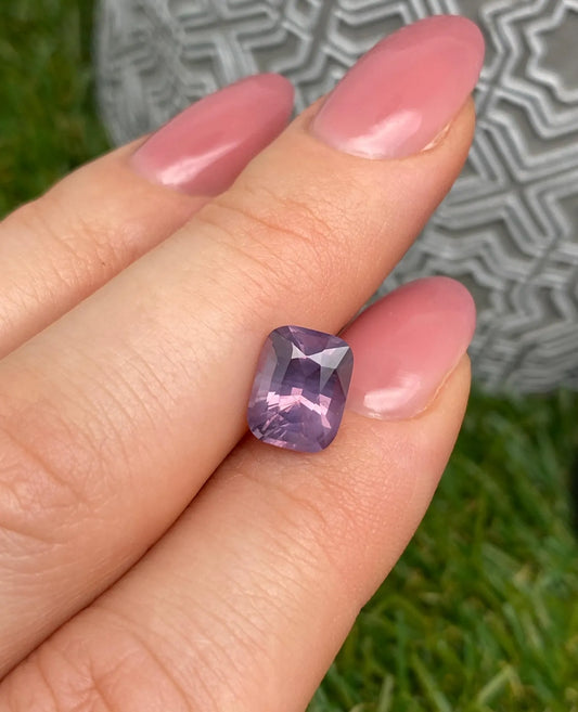Spinel VIVID Purple natural gemstone 3.09Ct ., Cushion cut, Origin Tanzania