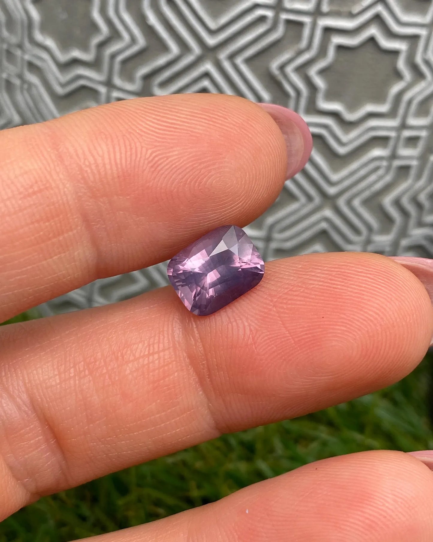 Spinel VIVID Purple natural gemstone 3.09Ct ., Cushion cut, Origin Tanzania