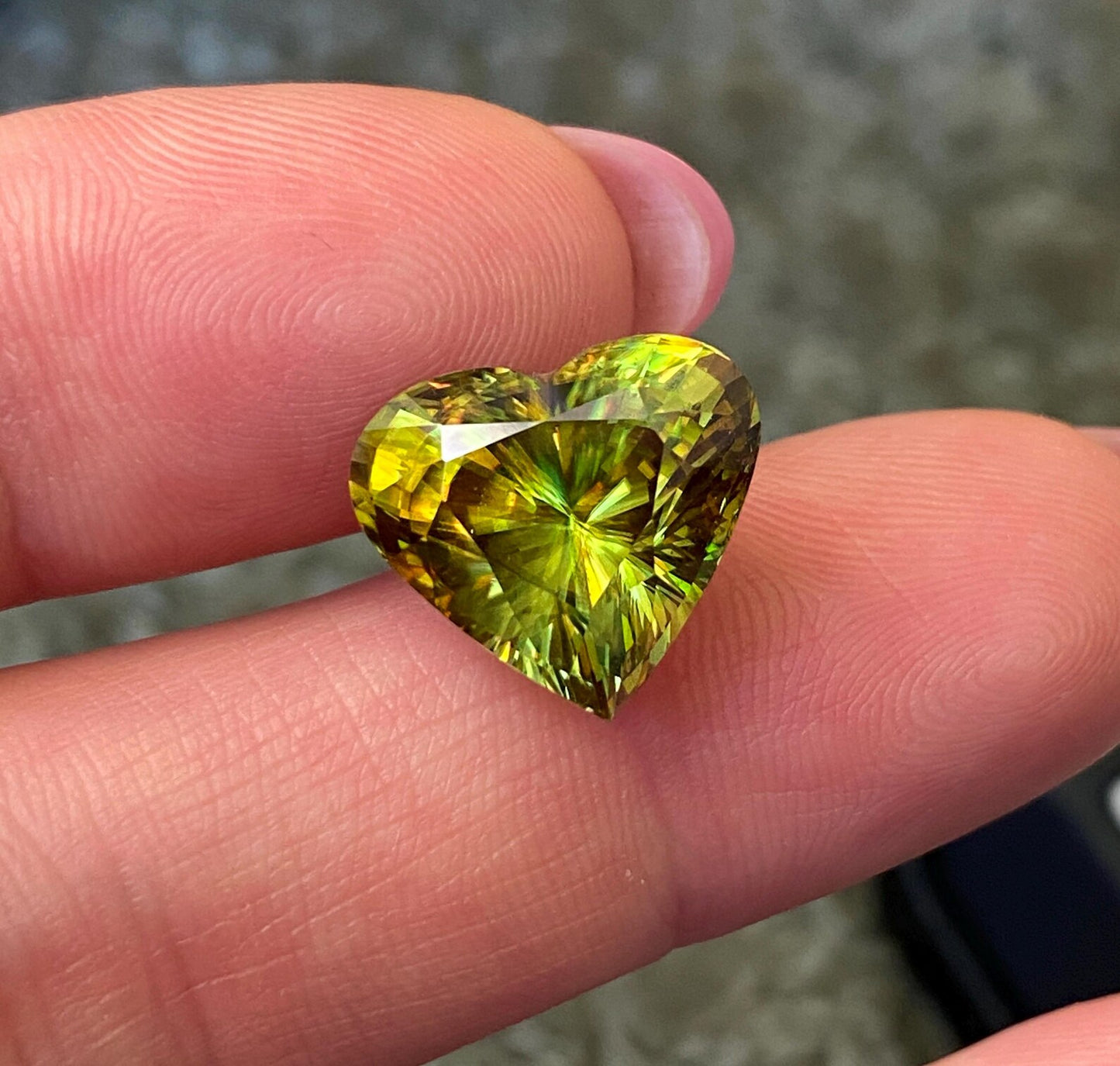 Sphene 11.18Ct natural gemstone, Heart cut, Madagascar, Certified AGL