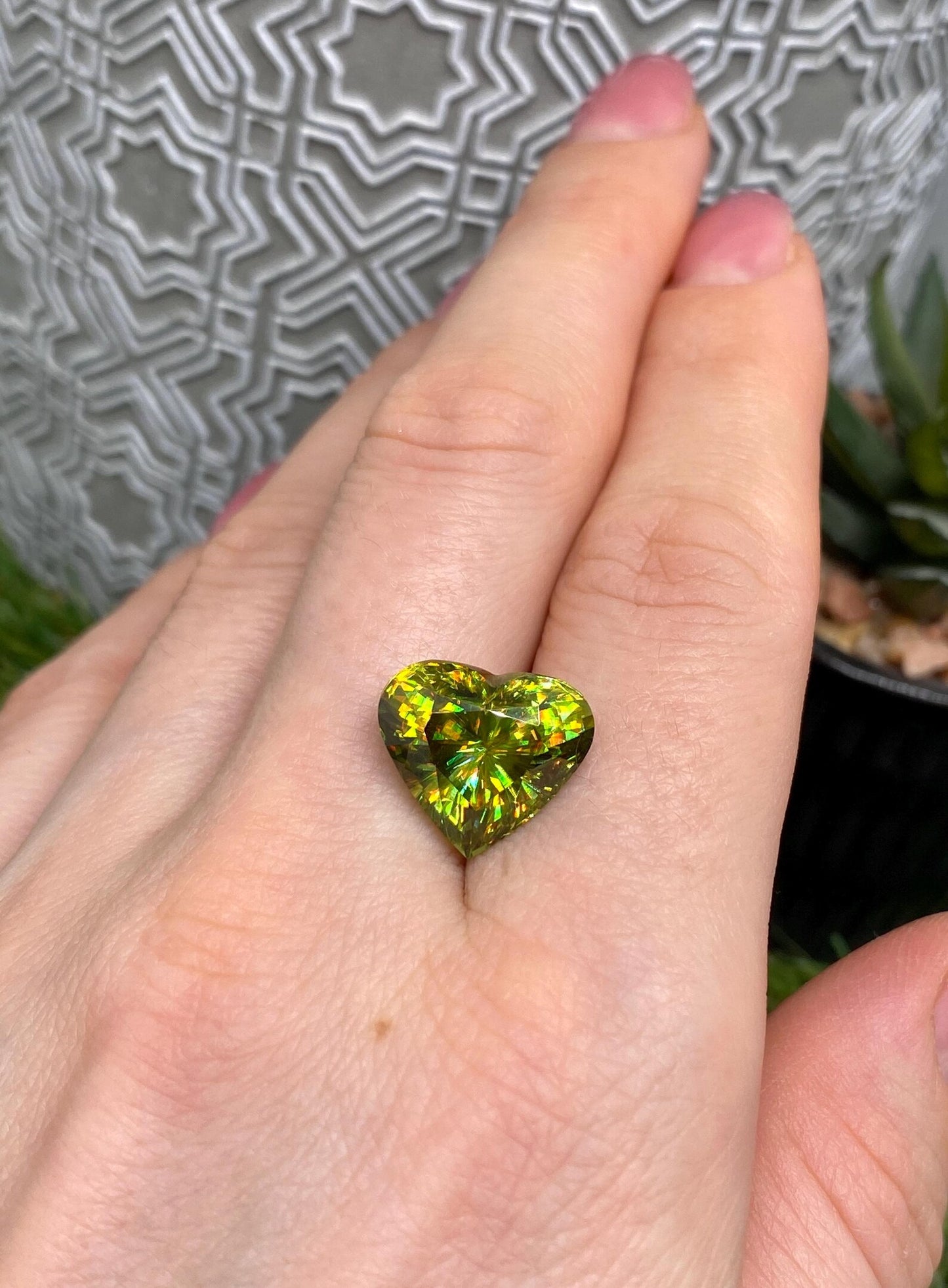 Sphene 11.18Ct natural gemstone, Heart cut, Madagascar, Certified AGL