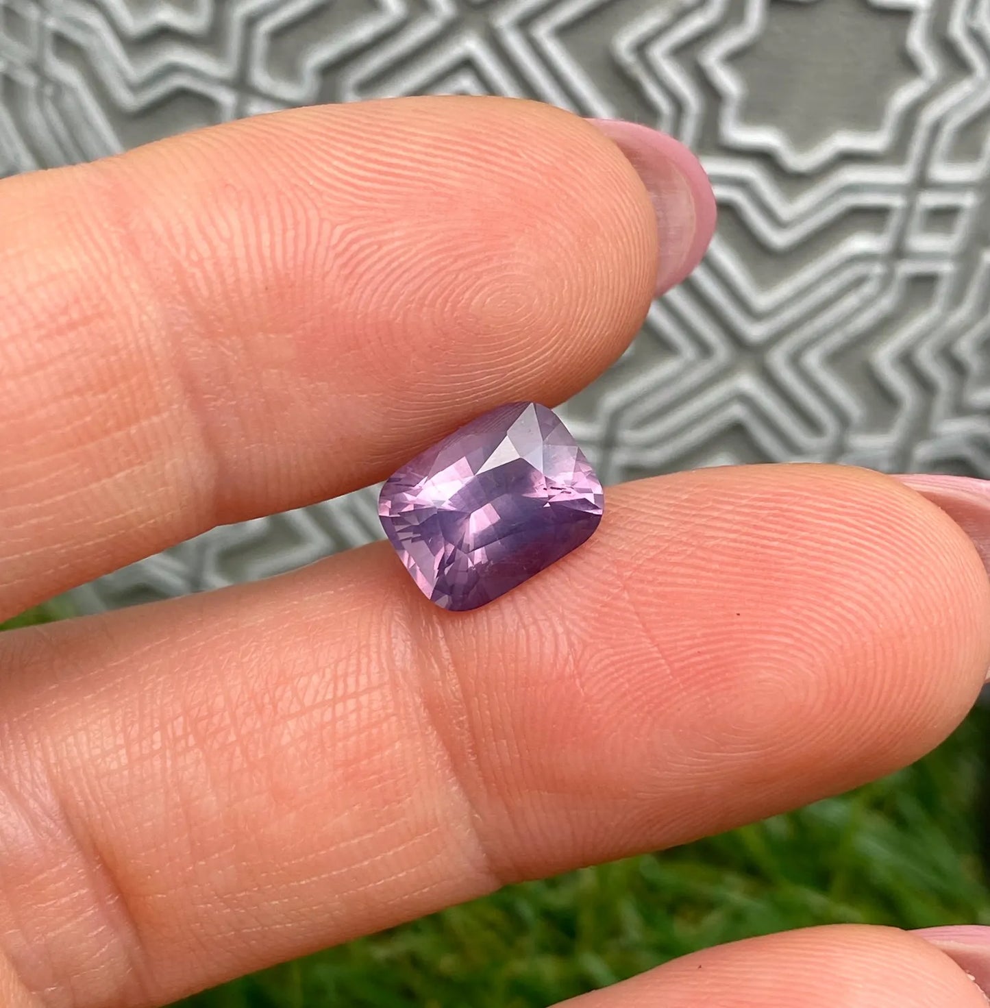 Spinel VIVID Purple natural gemstone 3.09Ct ., Cushion cut, Origin Tanzania