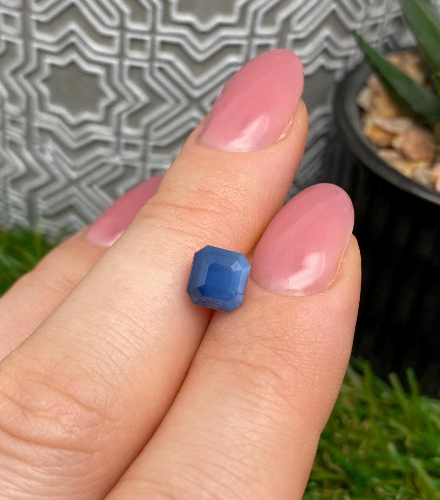 Sapphire Blue 2.36 Ct natural Unheated gemstone, Octagonal Step cut, Africa, Certificate AGL