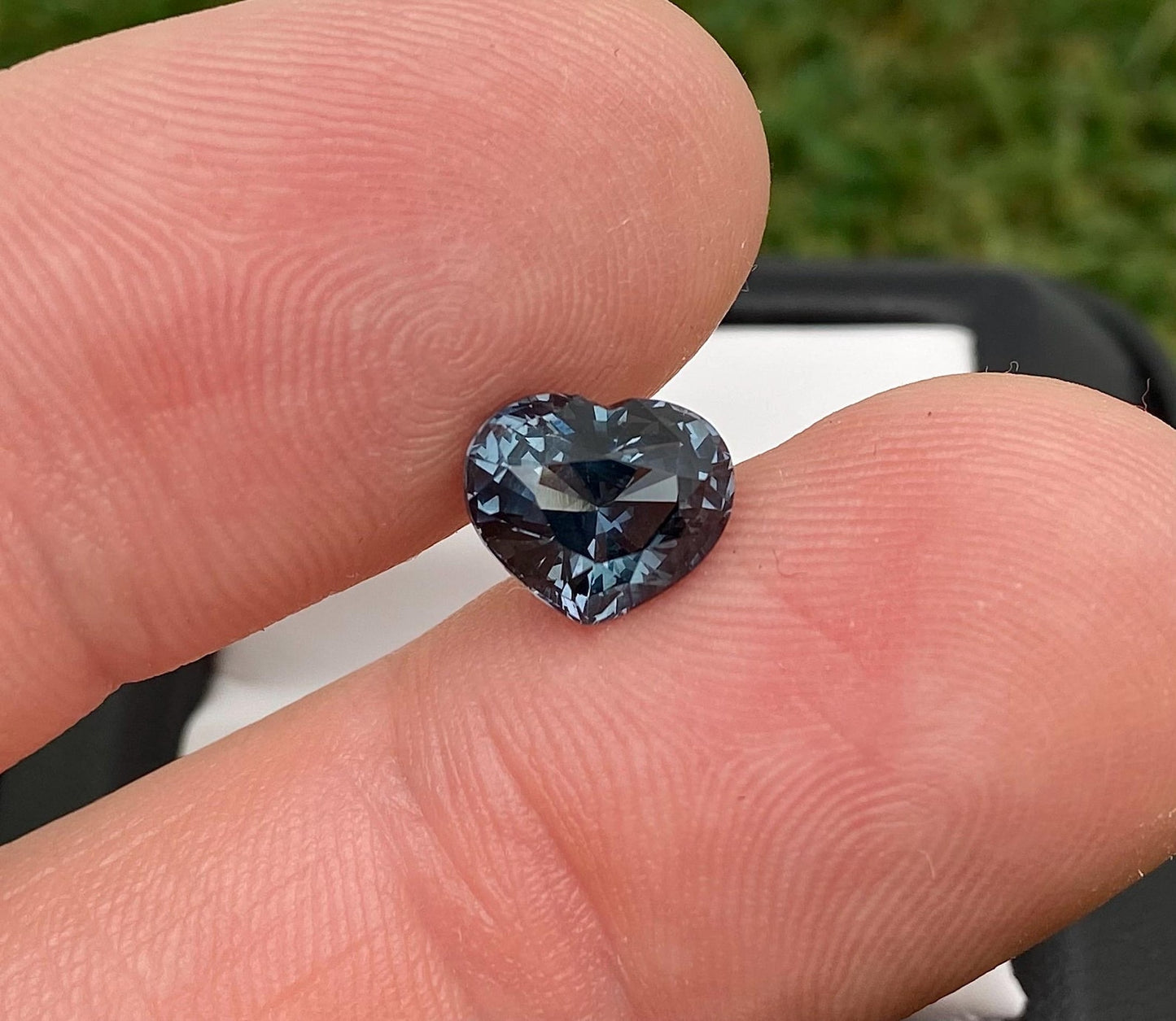 AGL Certified Natural 2.82Ct Greyish-blue Spinel gemstone, Heart cut, Sri-Lanka