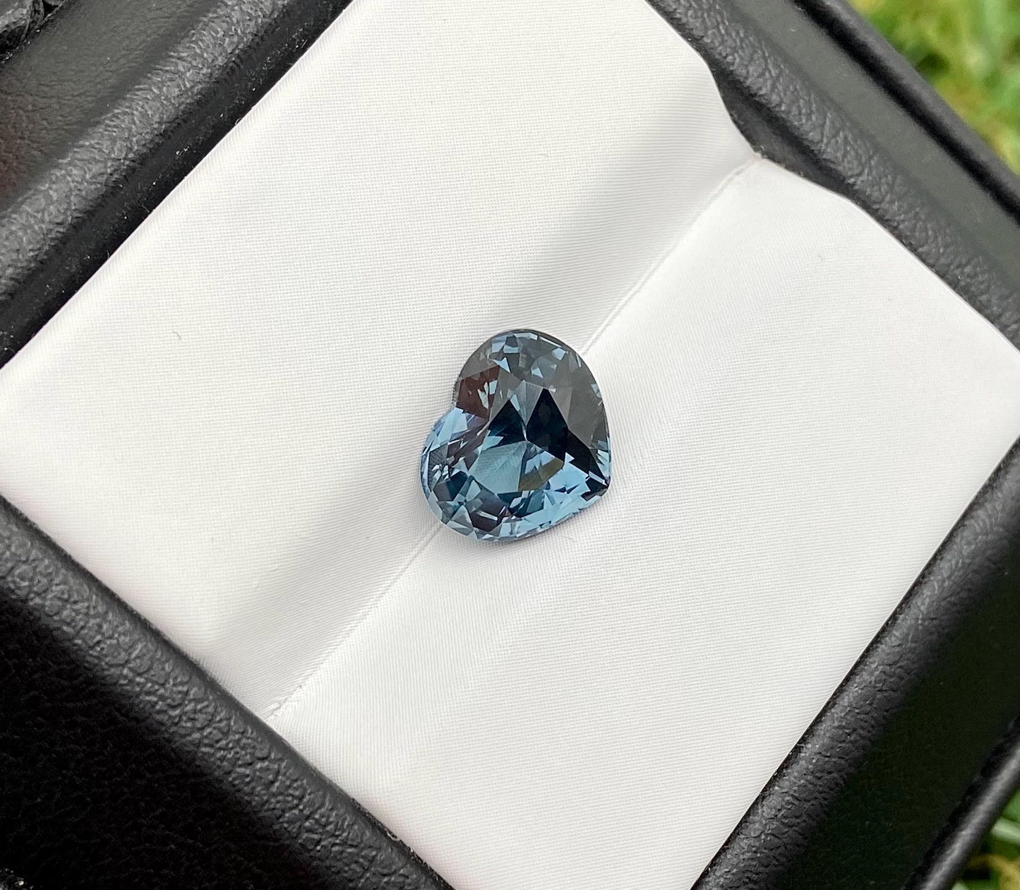 AGL Certified Natural 2.82Ct Greyish-blue Spinel gemstone, Heart cut, Sri-Lanka