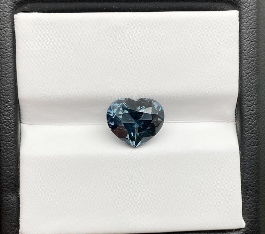 AGL Certified Natural 2.82Ct Greyish-blue Spinel gemstone, Heart cut, Sri-Lanka
