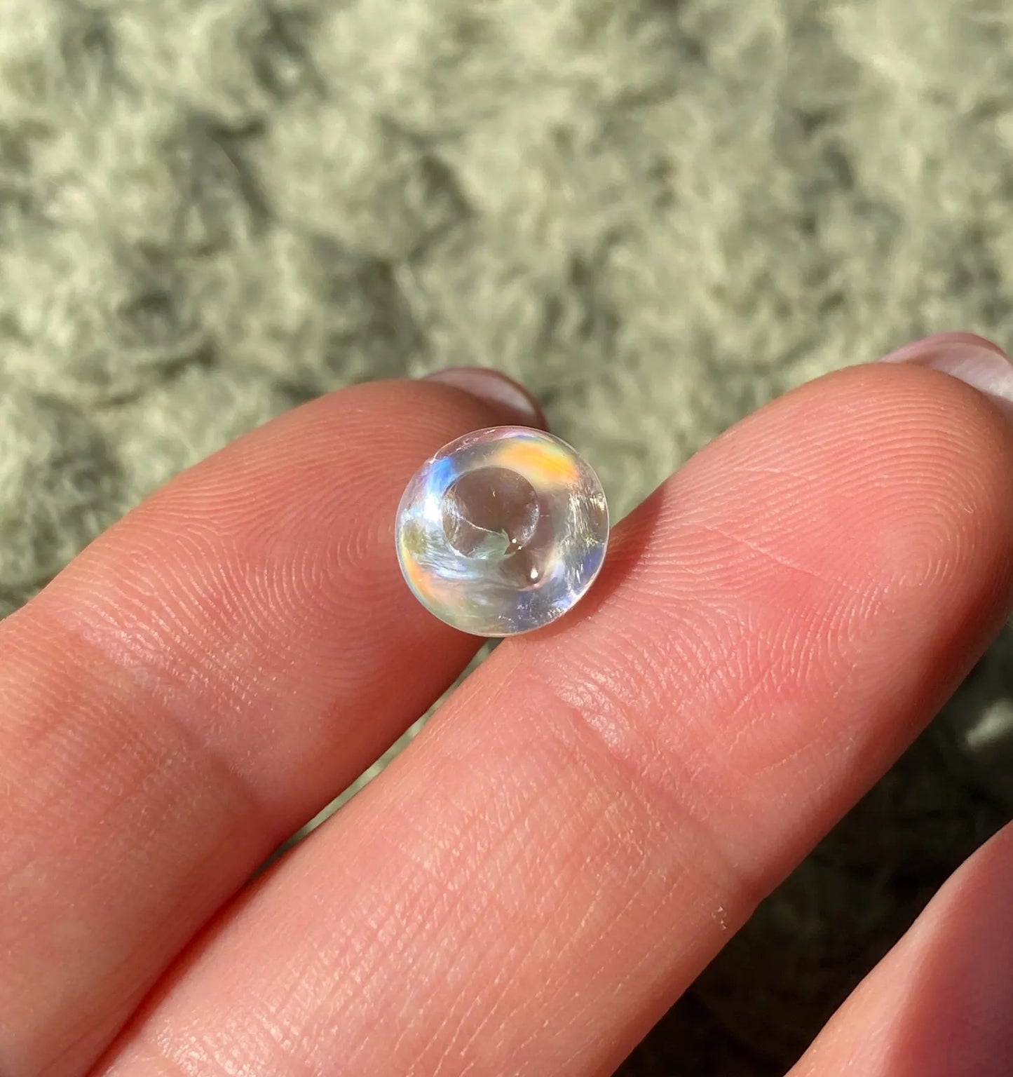 Moonstone natural gemstone 5.09 ct., Sugarloaf cabochon, Certificate! Madagascar!