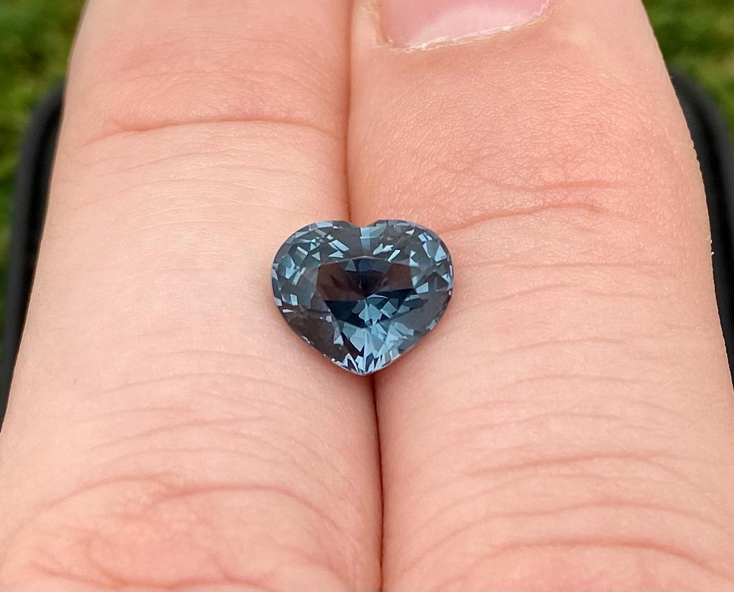 AGL Certified Natural 2.82Ct Greyish-blue Spinel gemstone, Heart cut, Sri-Lanka