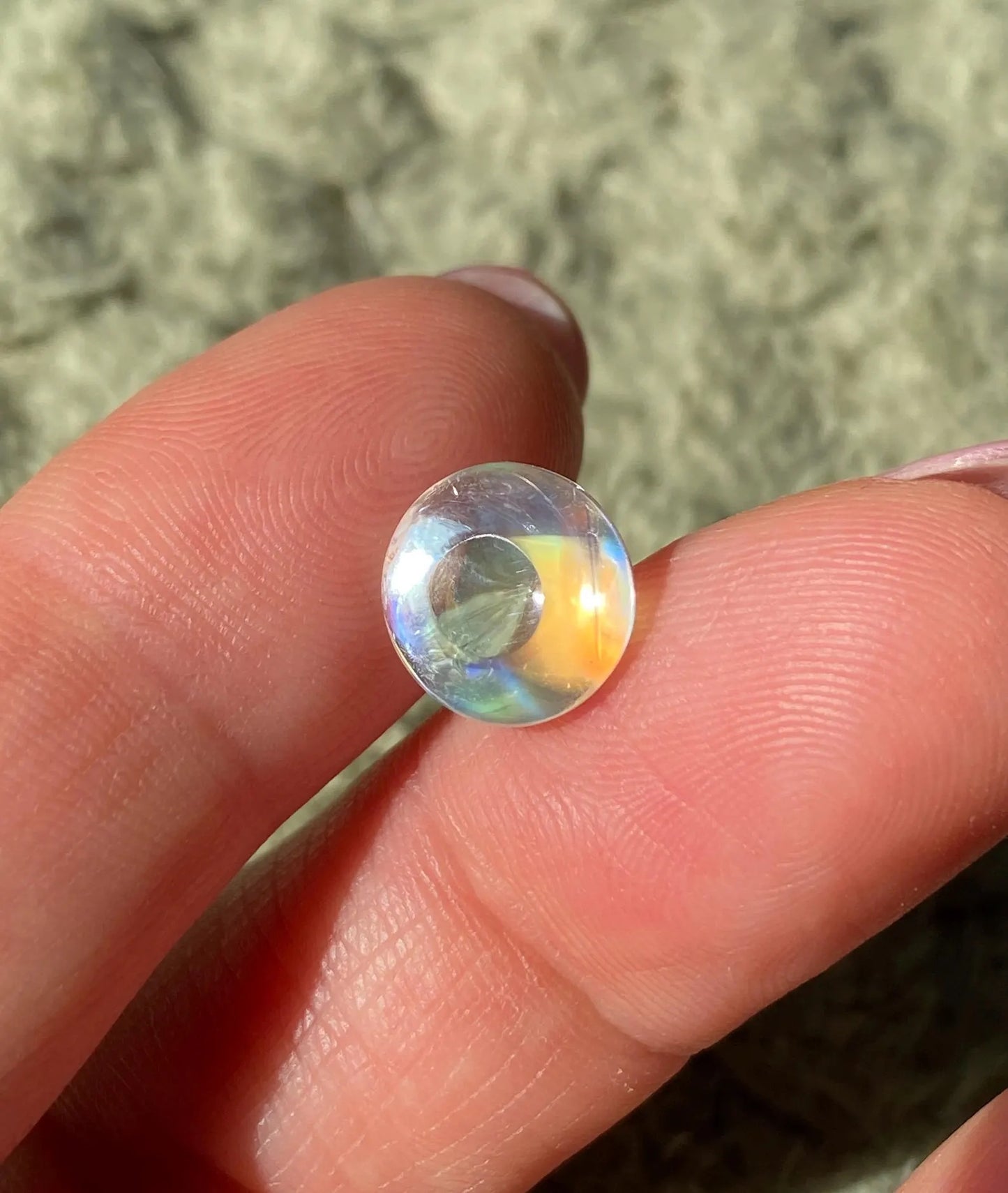 Moonstone natural gemstone 5.09 ct., Sugarloaf cabochon, Certificate! Madagascar!