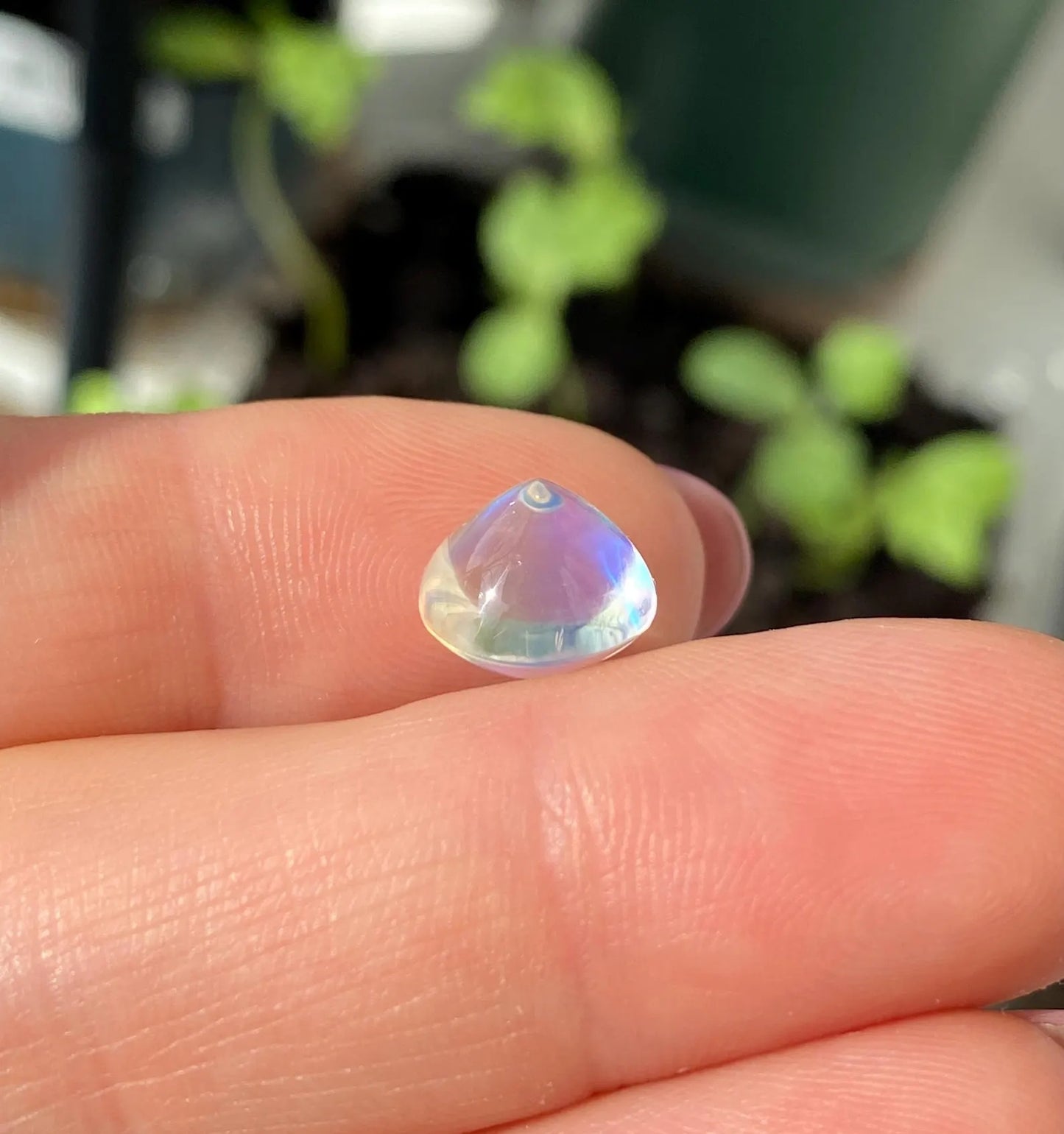 Moonstone natural gemstone 5.09 ct., Sugarloaf cabochon, Certificate! Madagascar!